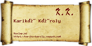 Karikó Károly névjegykártya