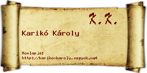 Karikó Károly névjegykártya