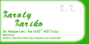 karoly kariko business card
